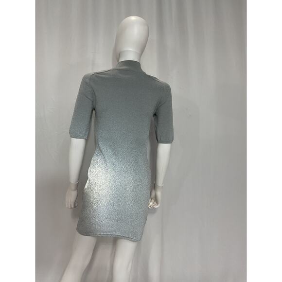 Alexander Wang Grey Short Sleeve Mini Dress W/ Printed Logo Size M - Picture 3 of 5